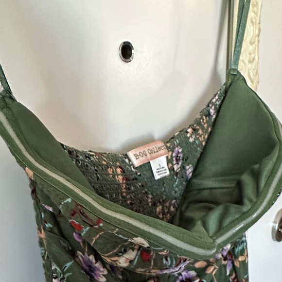 BAND OF GYPSIES | BOG Floral Green Floral Strapless Wide Leg Jumpsuit - Picture 4 of 14